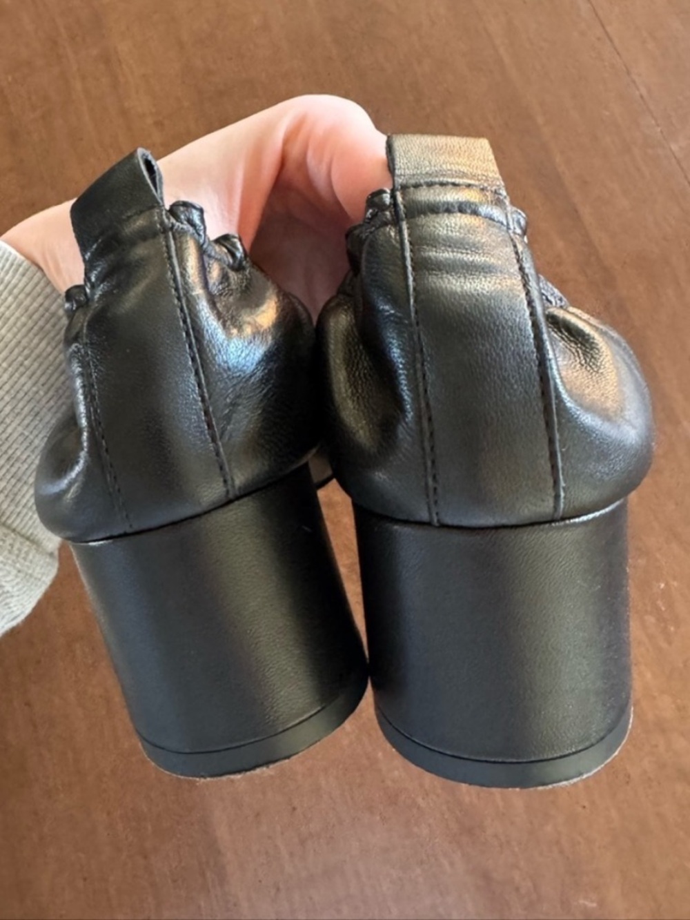 Everlane The Day Heel Black Leather size 7.5 - Picture 2 of 5